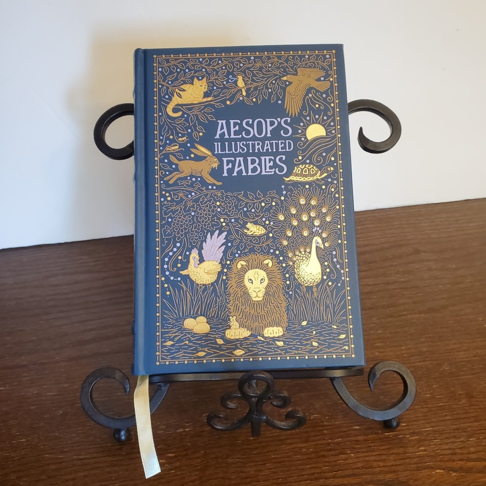 Aesop's Illustrated Fables by Aesop Leather Bound Collectible 453 Gilt Edges NEW